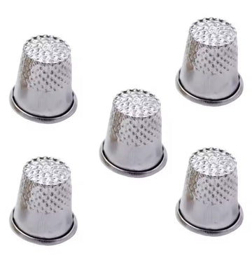 T081 - 10 pcs Aluminum Silver Tone Sewing Thimbles - 19mm x 14mm