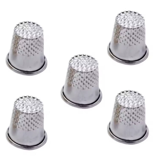 T081 - 10 pcs Aluminum Silver Tone Sewing Thimbles - 19mm x 14mm