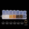 T047 - Box with Assortment of 1200pcs Open Jump Rings-5mm-and Tool! 3 Colors! Silver Plated, Gold Plated, Antique Bronze!