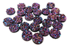 CA315 - 10 pcs Druzy Resin Embellishment Cabochons Magenta Red Pink Multicolor AB - 12mm