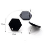 E630 - 10 pcs. Resin Earring Posts Studs Settings Cabochons Tacks - 16mm x 18mm - Hexagon - Black