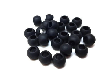 BD407 - 10 pcs 201 Stainless Steel Ball Spacer Beads- 10mm x 8mm - Hole: 5mm - Black Matte - Tarnish Resistant! For Paracord and European Beads