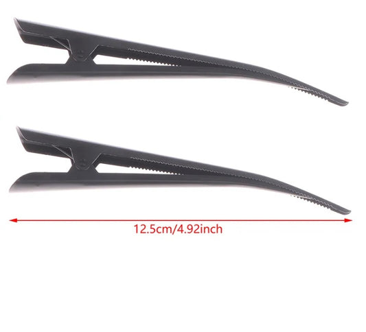 H077 - 2 pcs Black Pelican Beak Clips Blanks - 125mm (4.9") - LARGE - With teeth for better hold!