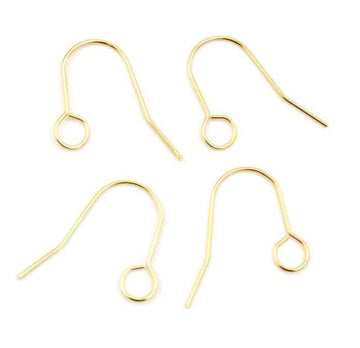 E863 - 50 pcs 304 Stainless Steel Earring Hooks with Loop Hole - 27mm x 20mm - Large Loop: 6mm - Gold