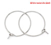 W007 - 200 pcs. Silver Tone Wine Charm/Earwire Hoop Rings - 20mm - 20 Gauge (0.8mm)