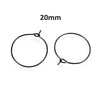W046 - 10 pcs. 316L Surgical Stainless Steel Black Wine Charm / Earwire Hoop Rings - 20mm - 21 Gauge (0.7mm Thick) - Hypoallergenic! - Style A