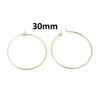 W047 - 10 pcs. 316 Stainless Steel 18K Gold Plated Wine Charm / Earwire Hoop Rings - 30mm - 21 Gauge (0.7mm Thick) - Tarnish Resistant! Style A