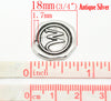 BD161 - 5 pcs. Antique Silver LARGE Letter "W" Alphabet Letter - 18mm x 18mm - Wax Design