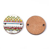 WP0015 - 10 pcs. White Boho Wood Circle Flat Connectors – 20mm x 2mm - Hole Size: 1.5mm