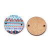 WP0016 - 10 pcs. Light Blue Boho Wood Circle Flat Connectors – 20mm x 2mm - Hole Size: 1.5mm
