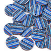 WP0017 - 10 pcs. Dark Blue Boho Wood Circle Flat Connectors – 20mm x 2mm - Hole Size: 1.5mm