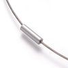 N100 - 10 pcs. Steel Memory Wire Choker Necklaces with Silver Magnetic Clasp - 19 5/8 inch - 1mm - THICK - Silver Tone - HIGH QUALITY - 50cm