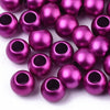 BD533 - 75 pcs Fuchsia Purple Matte Acrylic Smooth Ball Spacer Beads - 12mm - Large Hole: 6mm - Fits European Cords and Paracord!