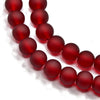 BD256 - 10mm Dark Red Frosted Glass Round Beads - 15" strand (40cm) - Approx 40 beads per strand - Hole Size: 1.3mm