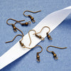 E103 - 200 pcs (100 pairs) Antique Bronze Earring Hooks with Spring and Ball - 19mm x 18mm - Parallel Loop