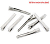 H049 - 20 pcs Silver Tone Barrettes Prong Hair Clips - 77mm x 16mm (3.03" x 0.63") - LARGE