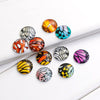 CA416 - 10 pcs Circle Colorful Butterfly Glass Round Dome Seals Tiles Cabochons - 12mm - Assortment
