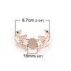 B007 - 1 pc. Rose Gold Plated Open Cuff Bangle Bezel Cabochon Bracelets - 25mm x 18mm Glue Pad - 16.5cm (6.5") - Oval - 25x18mm - 18x25mm