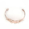 B007 - 1 pc. Rose Gold Plated Open Cuff Bangle Bezel Cabochon Bracelets - 25mm x 18mm Glue Pad - 16.5cm (6.5") - Oval - 25x18mm - 18x25mm