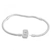 B109 - 4 pcs. Silver Plated European Snake Chain Bracelets - Snap Clasp - 16cm (6.3") - 3mm Thick - Small Wrists