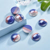 GC001 - 10 pcs Circle Half Pearl Imitation Flat Back Glass Round Dome Seals Tiles Cabochons - 12mm - Glossy Pearl Style - Blue, Coral and Ivory