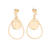 E663 - 6 pcs. 304 Stainless Steel Gold Plated Earring Teardrop Dangle Hooks Settings Bezels - 12mm Glue Pad Setting