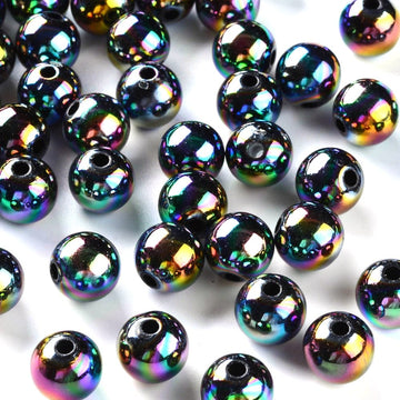 BD839 -100 pcs Acrylic Rainbow Smooth Ball Spacer Beads - 10mm - Hole: 2mm