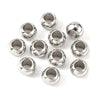 BD840 - 20 pcs 201 Stainless Steel Silver Ball Spacer Beads- 8mm x 6mm - Hole: 4.5mm - Silver - Tarnish Resistant!