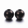 BD900 - 10 pcs 304 Stainless Steel Ball Spacer Beads- 12mm x 11mm - Hole: 4.9mm - Black - Tarnish Resistant!
