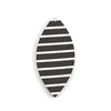 P221 - 10 pcs. Black with White Stripes Faux Leather Dangle Charms Pendants - Marquise - 68mm (2.7") - Great for Earrings and Dangles! Double Sided