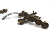 H005 - 10 pcs Antique Bronze French Hair Barrettes Hair Clips - 71mm x 14mm (2.8" x 0.55") - 12mm Glue Pad - LARGE - 5 Bezels