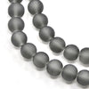BD073 - 50 Beads - 8mm Gray Frosted Round Beads - 15" strand - Approx 50-52 beads per strand - Hole Size: 1.3mm - Matte