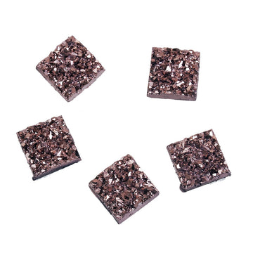 CA081B - 100 pcs Druzy Resin Embellishment Cabochons Champagne AB - 12mm - Square