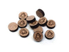 WP0011 - 10 pcs Wood Engraved Cabochons - Coffee Cup Hot Tea Mug- 12mm - Flat Coin Circle
