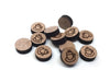 WP0011 - 10 pcs Wood Engraved Cabochons - Coffee Cup Hot Tea Mug- 12mm - Flat Coin Circle