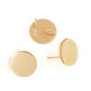 E852 - 10 pcs. (5 pairs) 304 Stainless Steel Gold Earring Posts/Bases/Studs - 10mm Diameter - with Loop
