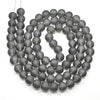 BD073 - 50 Beads - 8mm Gray Frosted Round Beads - 15" strand - Approx 50-52 beads per strand - Hole Size: 1.3mm - Matte