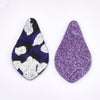 P480 - 6 pcs. Indigo and Black REAL Leather Cowhide Dangle Pendants - Camouflage - Teardrop - 38mm (1.5") - Great for Earrings or Dangles!
