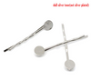 H050 - 20 pcs. Silver Tone Bobby Pins - 8mm Glue Pad