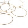 W006 - 20 pcs. Gold Plated Wine Charm/Earwire Hoop Rings - 45mm (1 3/4 inch)  - 20 Gauge (0.8mm Thick)