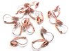 E087 - 10 pcs. Rose Gold Plated Earring Clips Settings Lever Back Bezels Cabochons - 8mm Glue Pad Setting