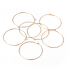 W006 - 20 pcs. Gold Plated Wine Charm/Earwire Hoop Rings - 45mm (1 3/4 inch)  - 20 Gauge (0.8mm Thick)