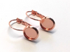 E087 - 10 pcs. Rose Gold Plated Earring Clips Settings Lever Back Bezels Cabochons - 8mm Glue Pad Setting