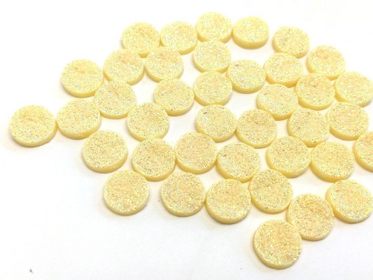 CA239 - 10 pcs Druzy Resin Embellishment Cabochons Sandy Yellow - 12mm