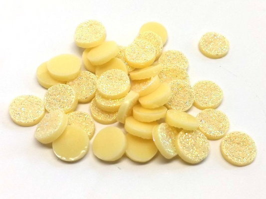 CA239 - 10 pcs Druzy Resin Embellishment Cabochons Sandy Yellow - 12mm