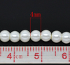 BD492 - 4mm Ivory Glass Pearl Imitation Round Beads - 32 inch strand - Approx. 210 beads - Hole Size: 1mm
