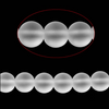 BD205 - 50 Beads - 8mm Clear White Frosted Glass Round Beads - 15 3/8" strand - Approx 50 beads per strand - Hole Size: 1.5mm