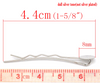H050 - 20 pcs. Silver Tone Bobby Pins - 8mm Glue Pad
