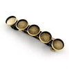 H005 - 10 pcs Antique Bronze French Hair Barrettes Hair Clips - 71mm x 14mm (2.8" x 0.55") - 12mm Glue Pad - LARGE - 5 Bezels