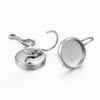 E259 - 10 pcs. 304 Stainless Steel Earring Clips Settings Lever Back Bezels Cabochons - 10mm Glue Pad Setting